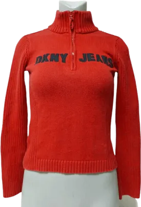00's Ribbed Zip Turtleneck Sweater by DKNY Jeans