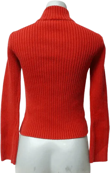 00's Ribbed Zip Turtleneck Sweater by DKNY Jeans