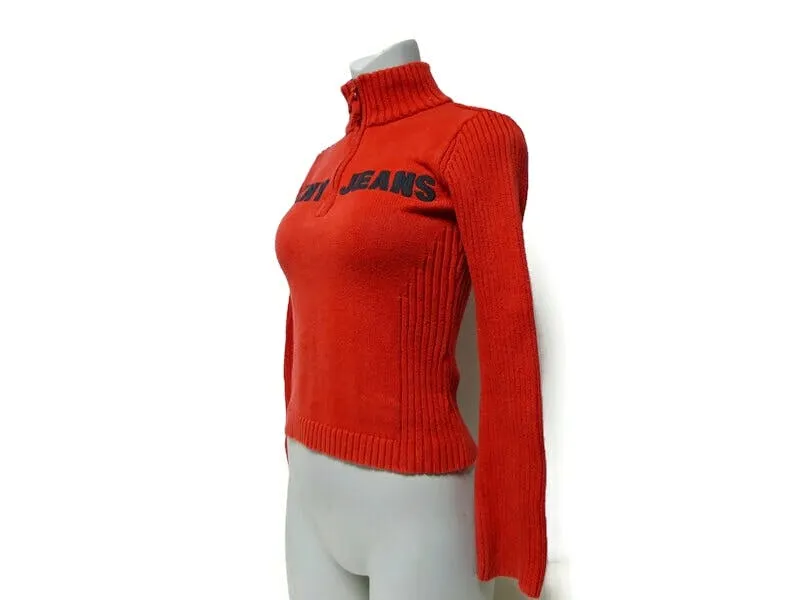 00's Ribbed Zip Turtleneck Sweater by DKNY Jeans