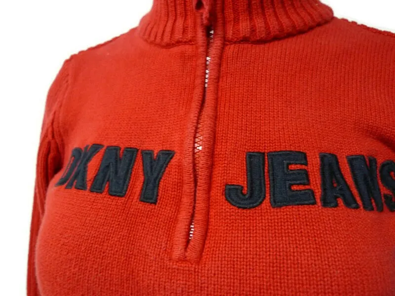 00's Ribbed Zip Turtleneck Sweater by DKNY Jeans