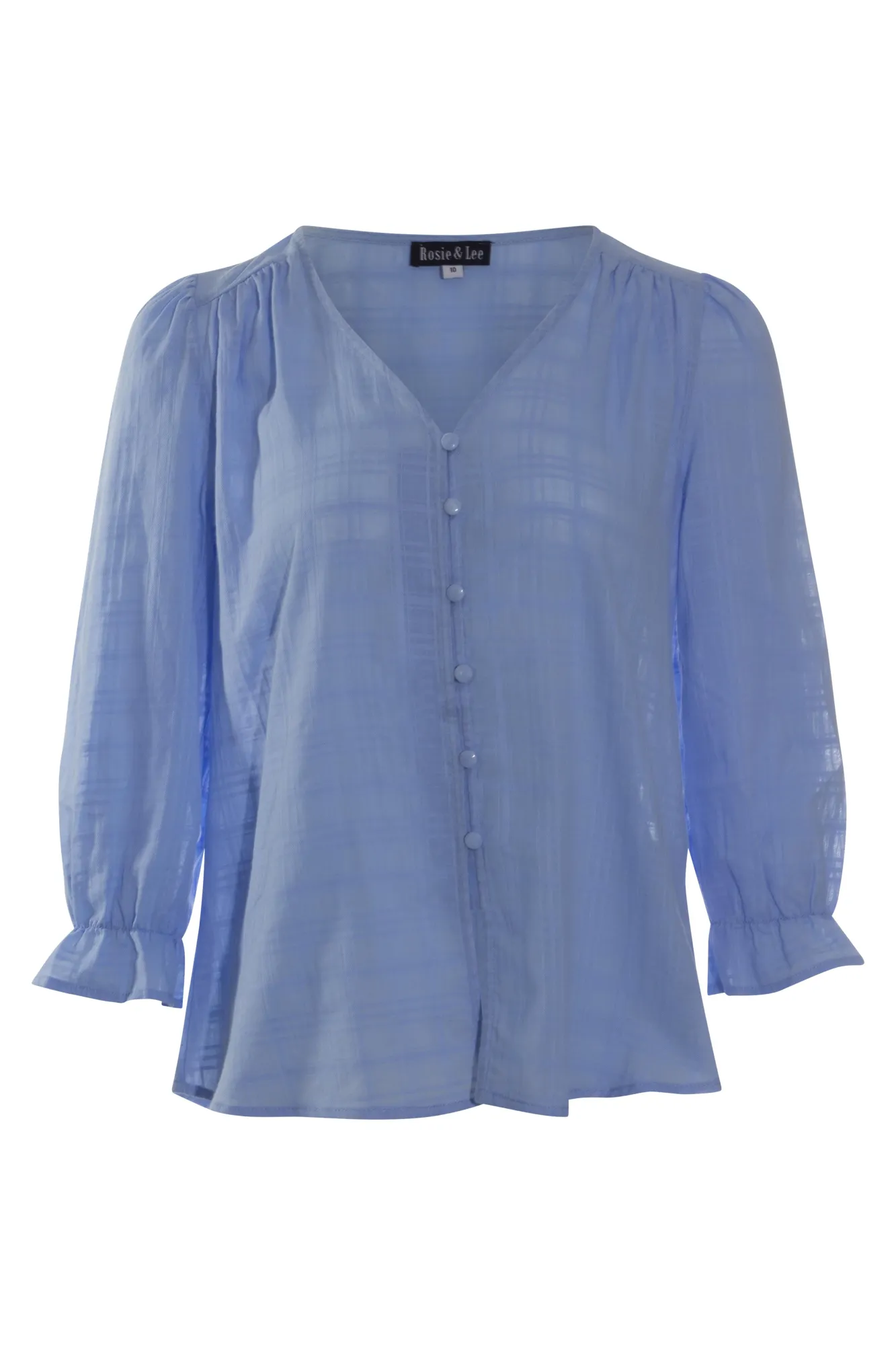 100% Cotton Self Stripe Top | DEEP SKY | 6103AR