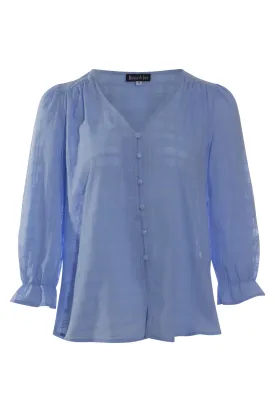 100% Cotton Self Stripe Top | DEEP SKY | 6103AR