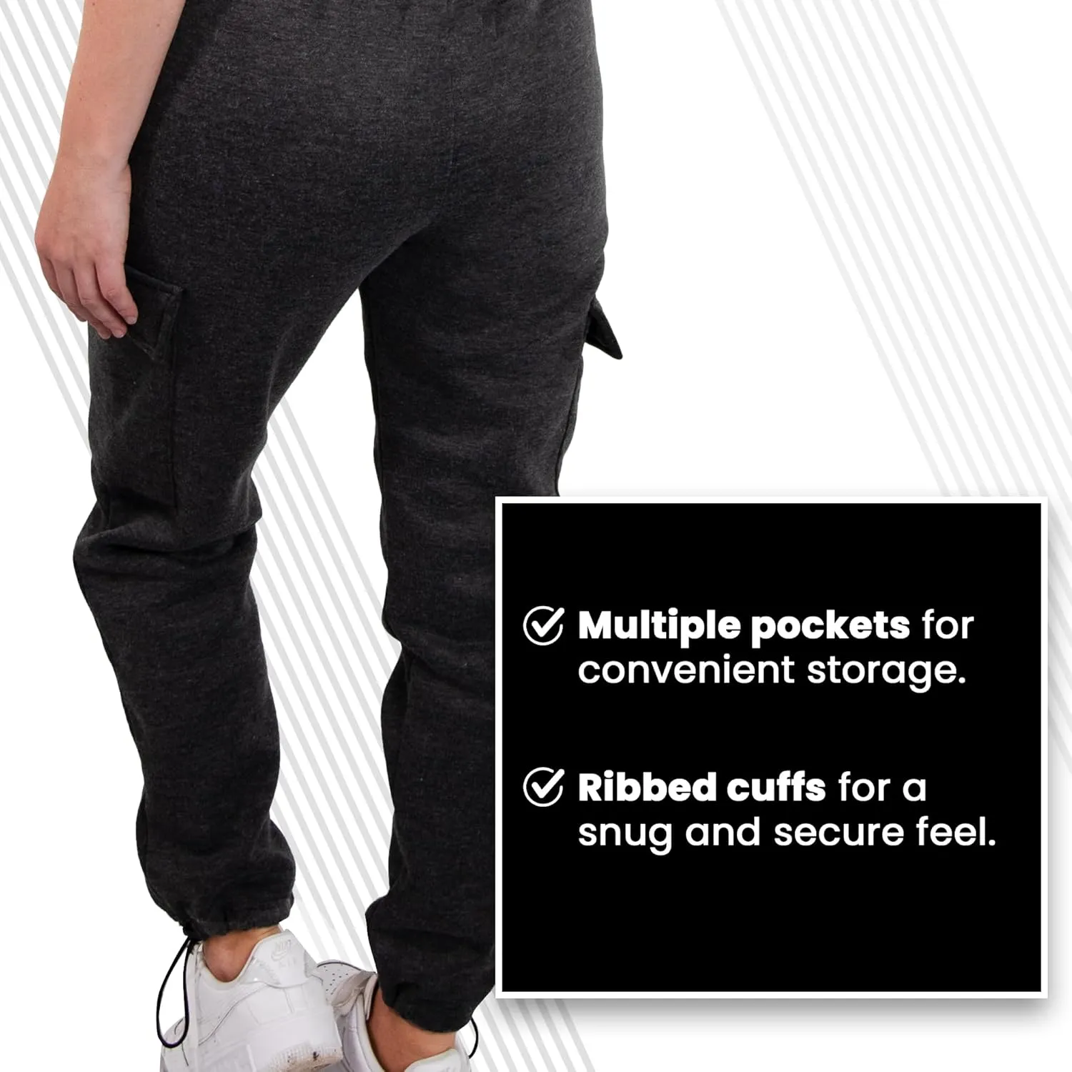 [2 Pack] Cargo Jogger Pants for Women Casual Lounge Sweatpants Ultimate Comfort and Super Soft Feel