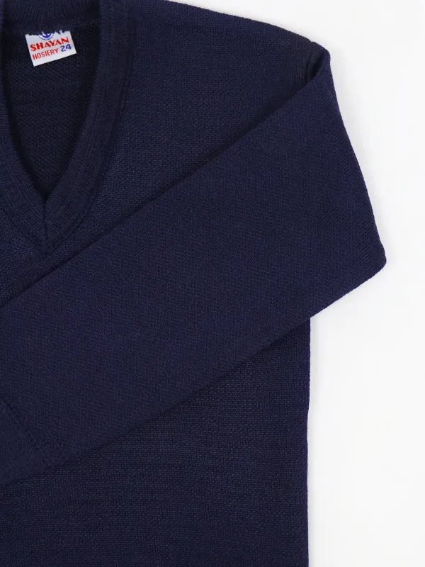 3Yrs - 8Yrs Navy Blue Full Sleeve Sweater For Kids KSW08