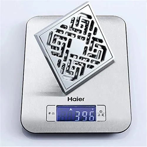 4" By 4" Copper Bathroom Accessory Square Floor Drain In Chrome Finish