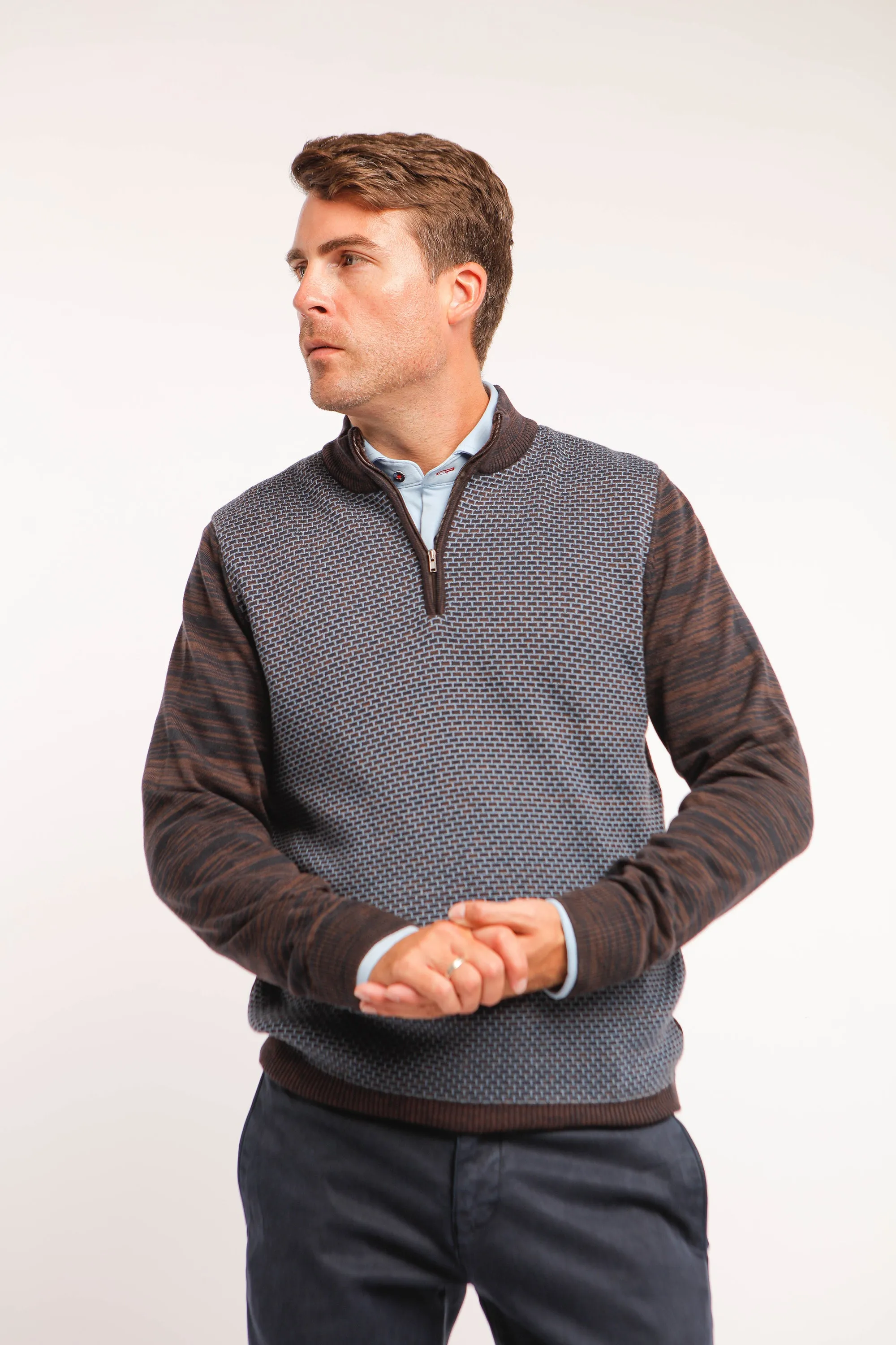 7 Downie St. - Verdun 1/4 Zip Brown
