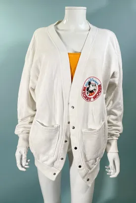 80s Walt Disney's Mickey Mouse Sweatshirt Jacket, Snaps/Pockets XL