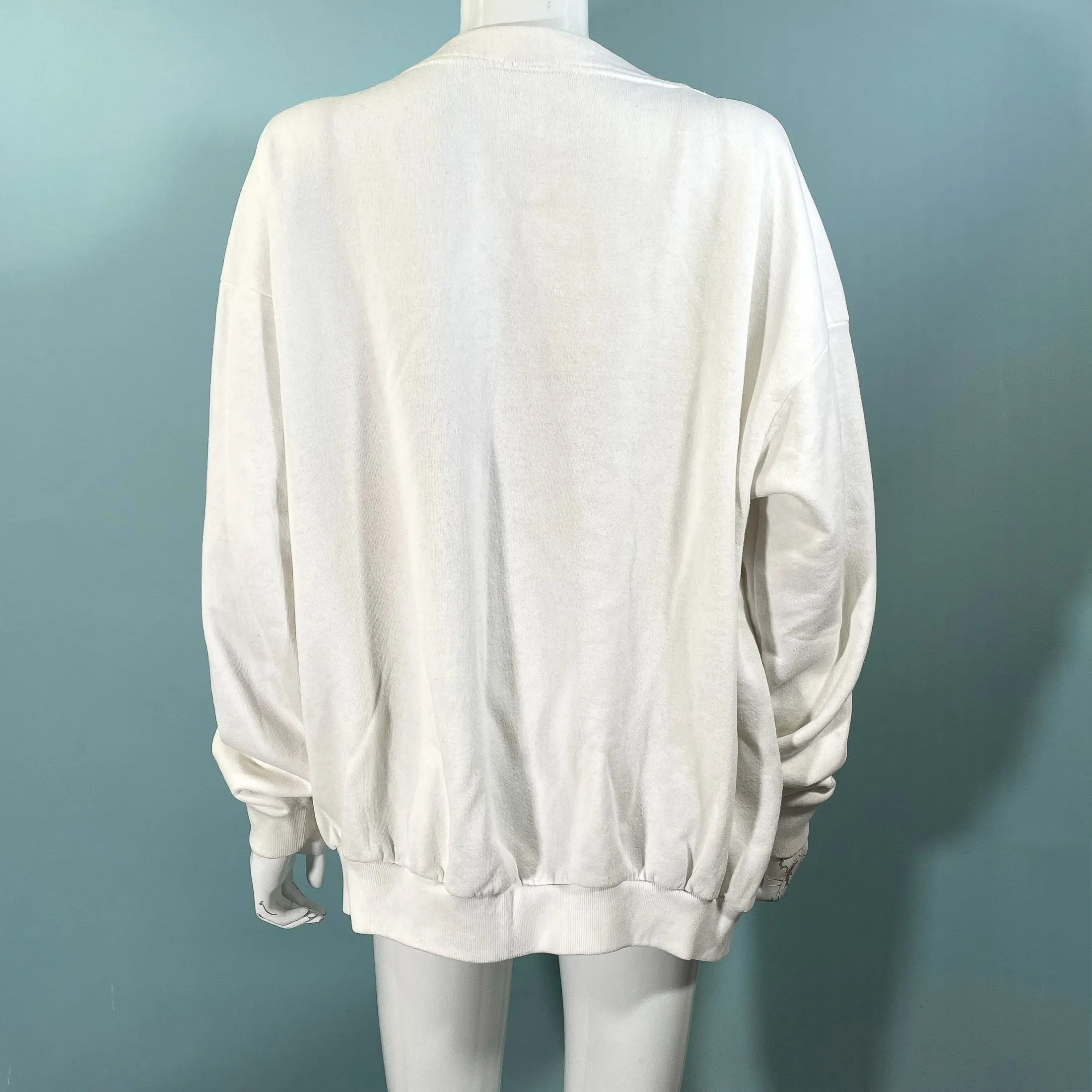 80s Walt Disney's Mickey Mouse Sweatshirt Jacket, Snaps/Pockets XL