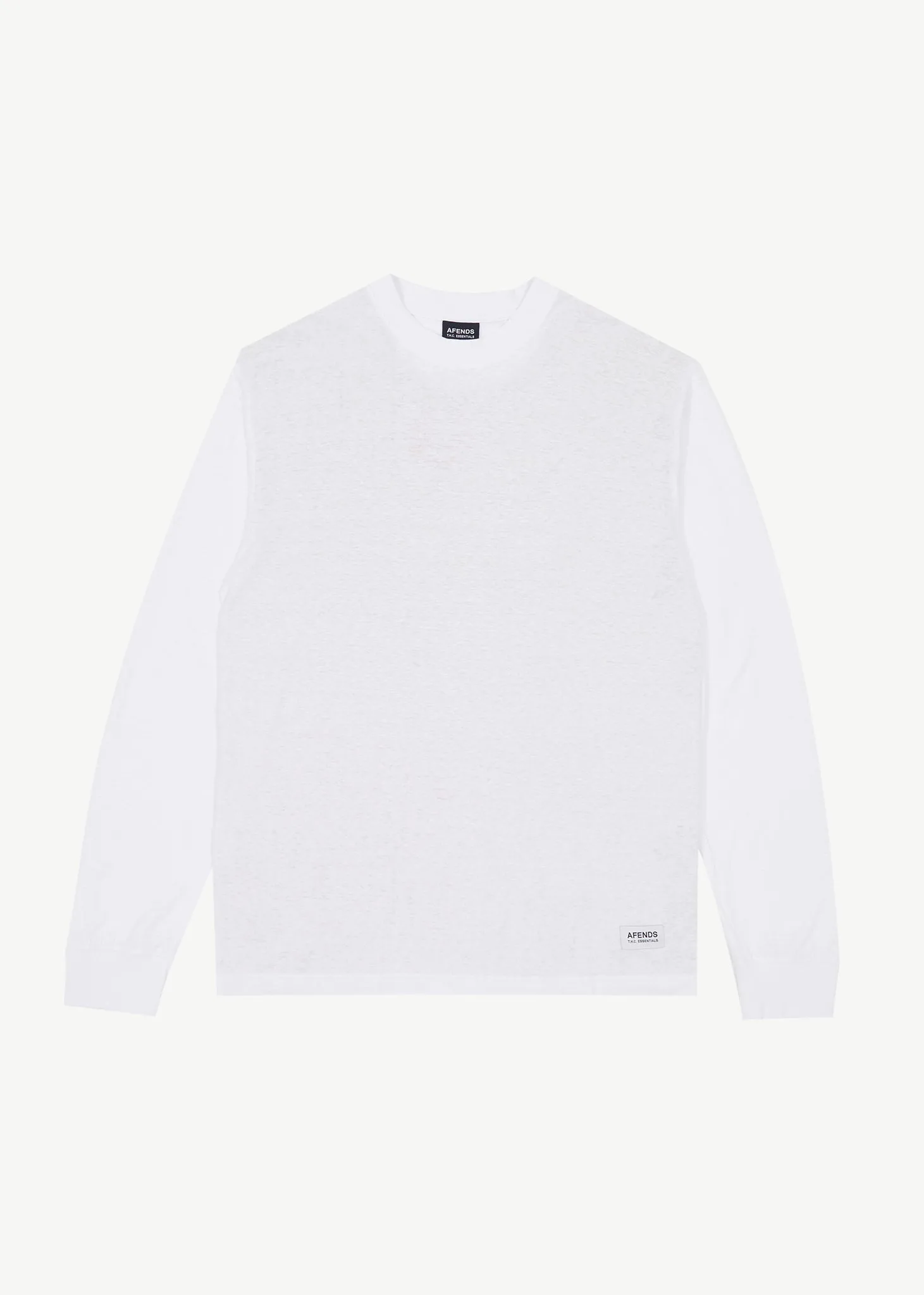 AFENDS Mens Essential - Long Sleeve Tee - White