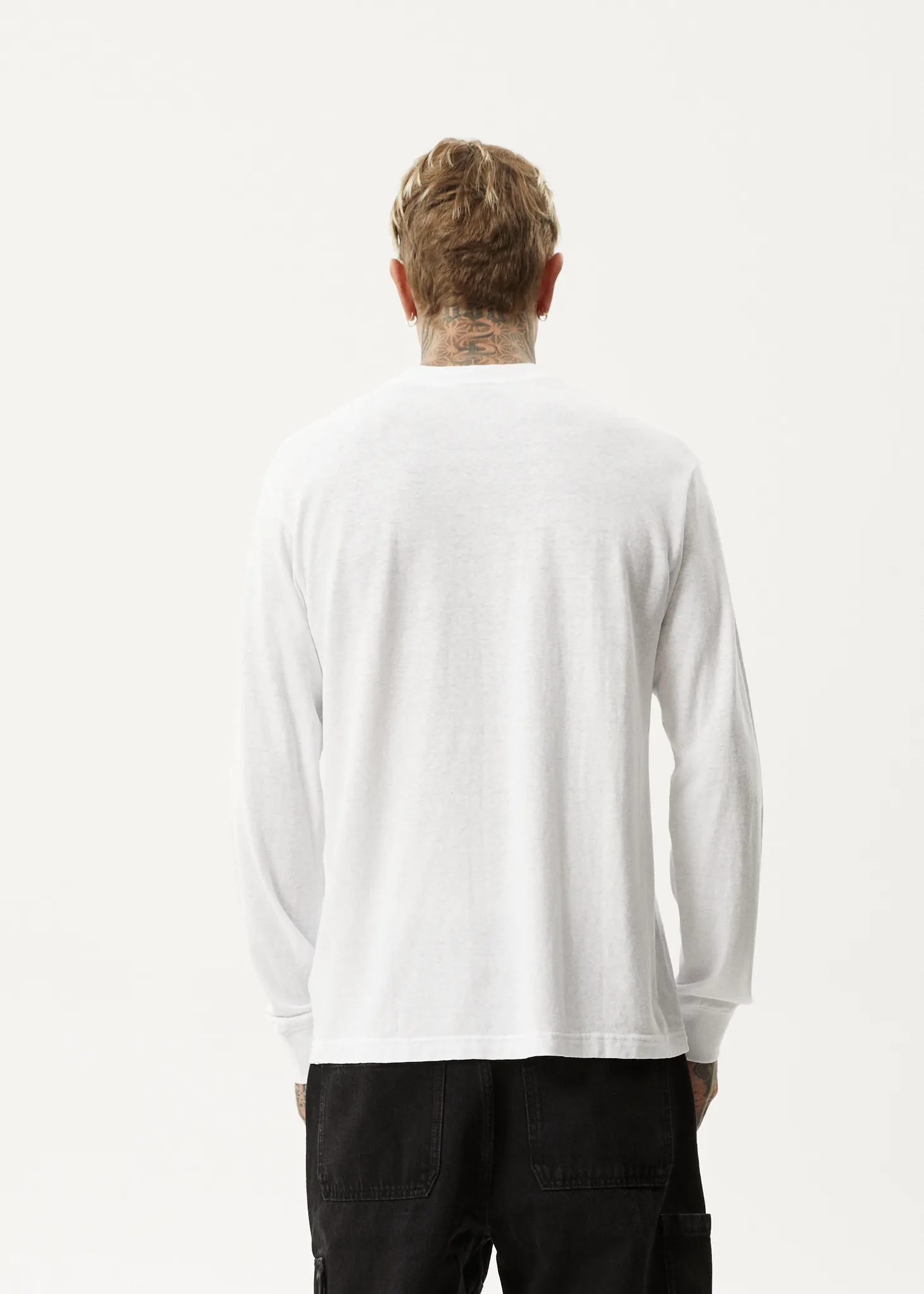 AFENDS Mens Essential - Long Sleeve Tee - White