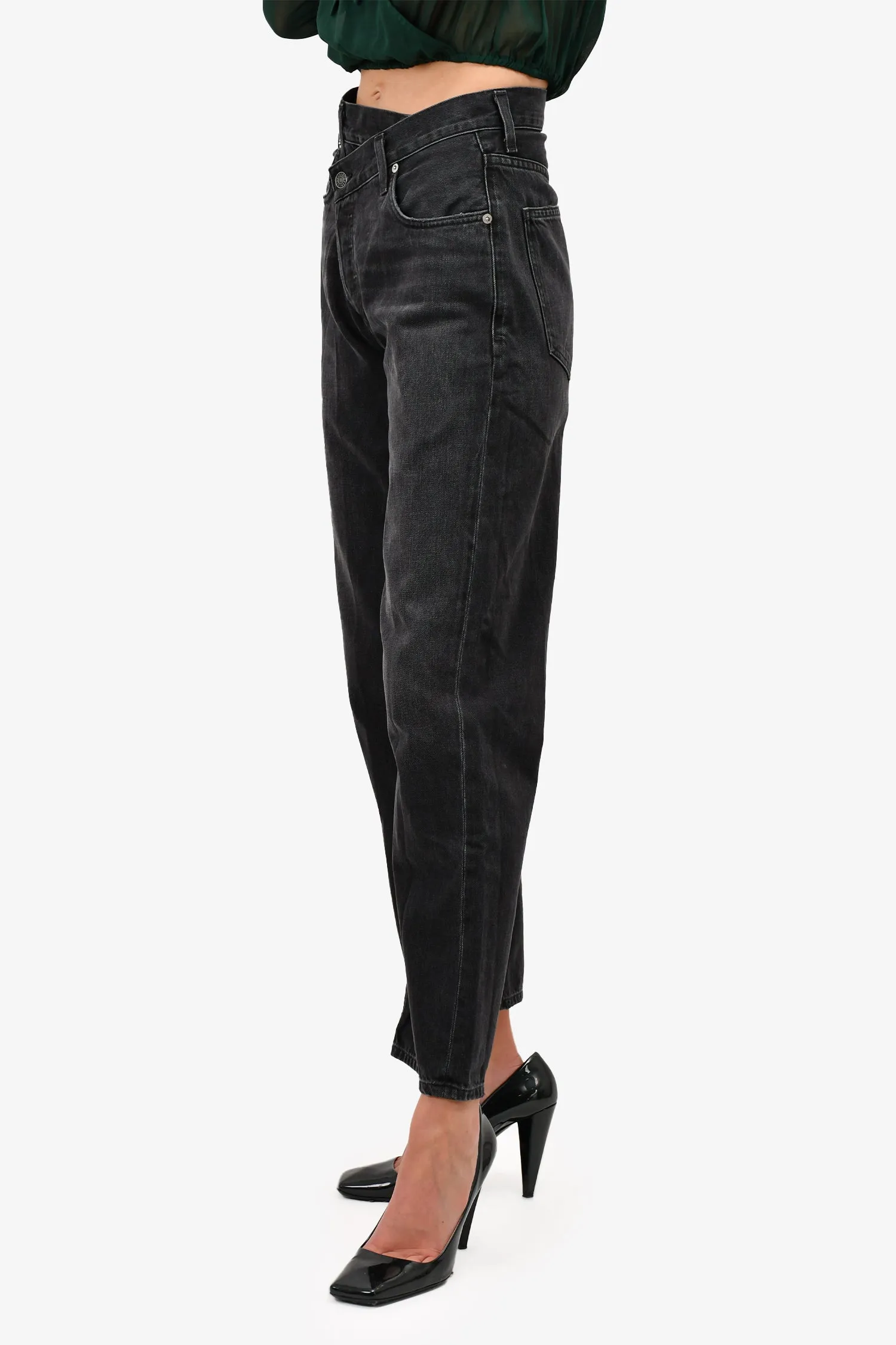 Agolde Washed Black Cross Cross Jeans Size 25