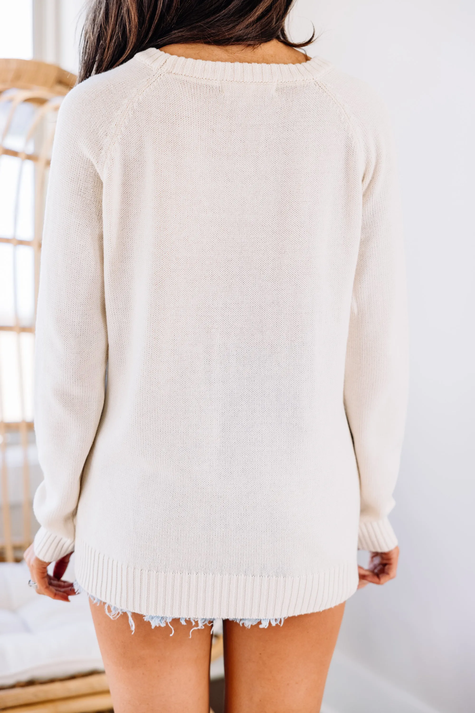 All For Love Oatmeal and Black Star Sweater