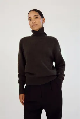 ALMADA LABEL - Cozy Gigi Chocolate Turtleneck Sweater for Women