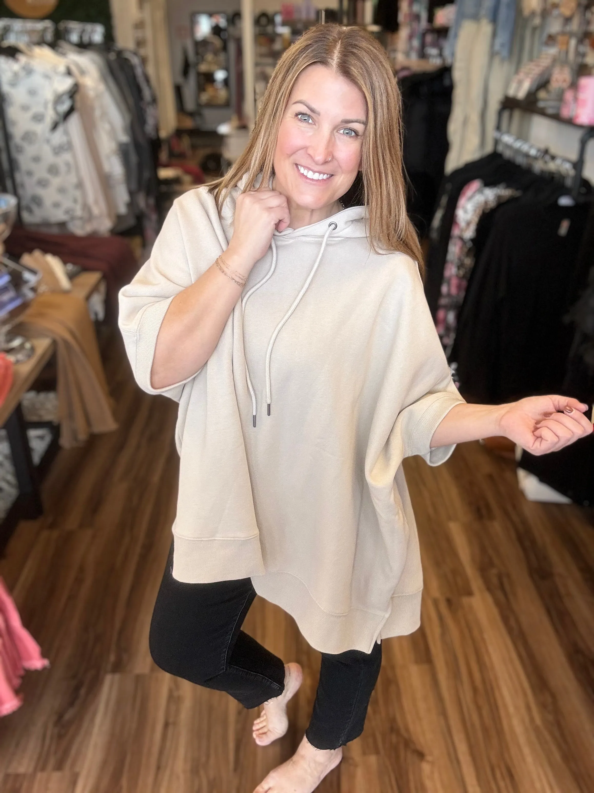Amara - Cotton Oversized Hoodie Top