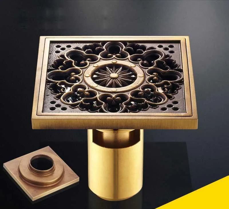 Antique Brass Unique Style Bathroom Shower Drain