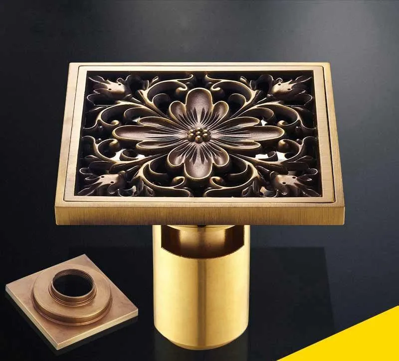 Antique Brass Unique Style Bathroom Shower Drain