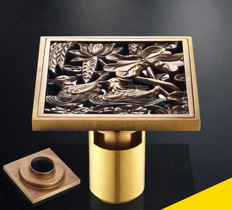 Antique Brass Unique Style Bathroom Shower Drain
