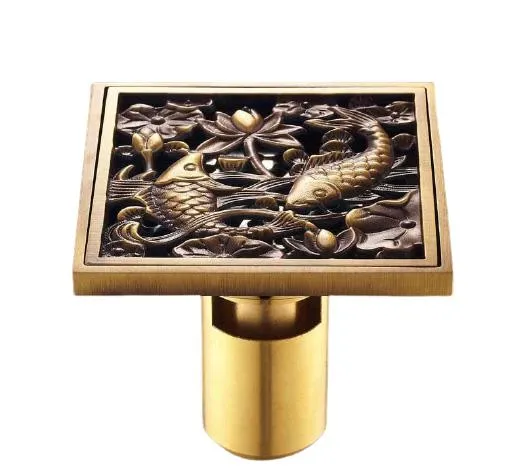Antique Brass Unique Style Bathroom Shower Drain