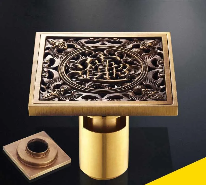 Antique Brass Unique Style Bathroom Shower Drain