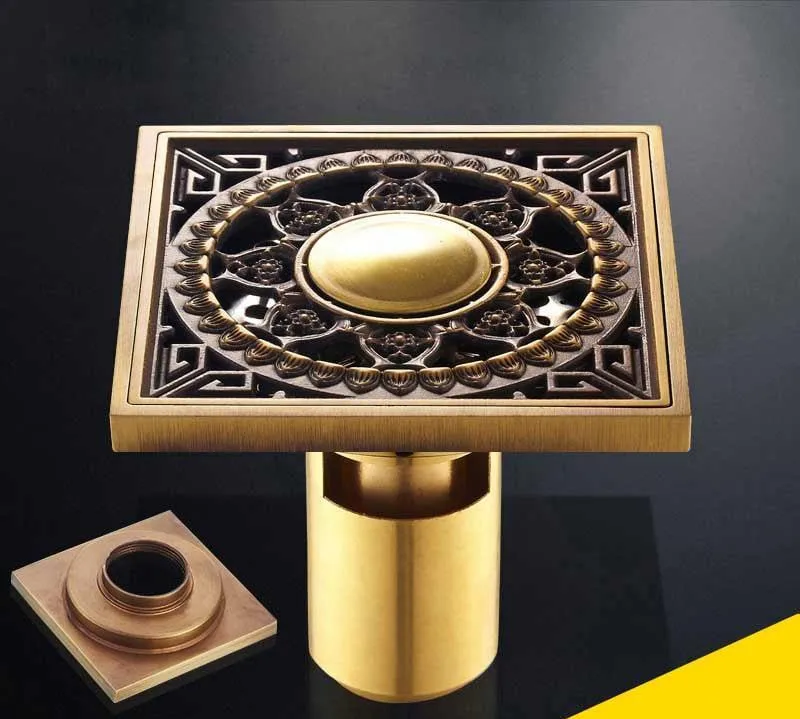 Antique Brass Unique Style Bathroom Shower Drain