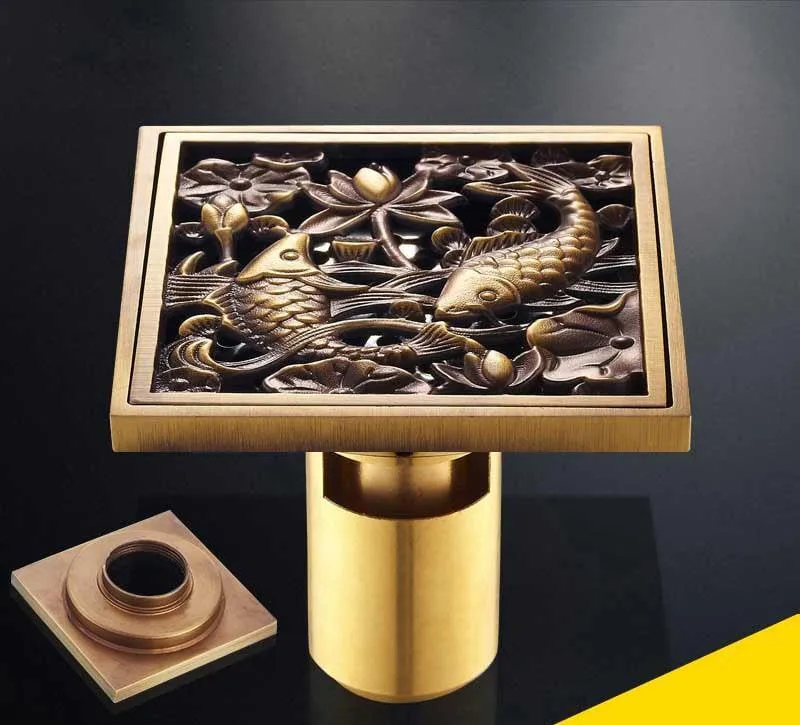 Antique Brass Unique Style Bathroom Shower Drain