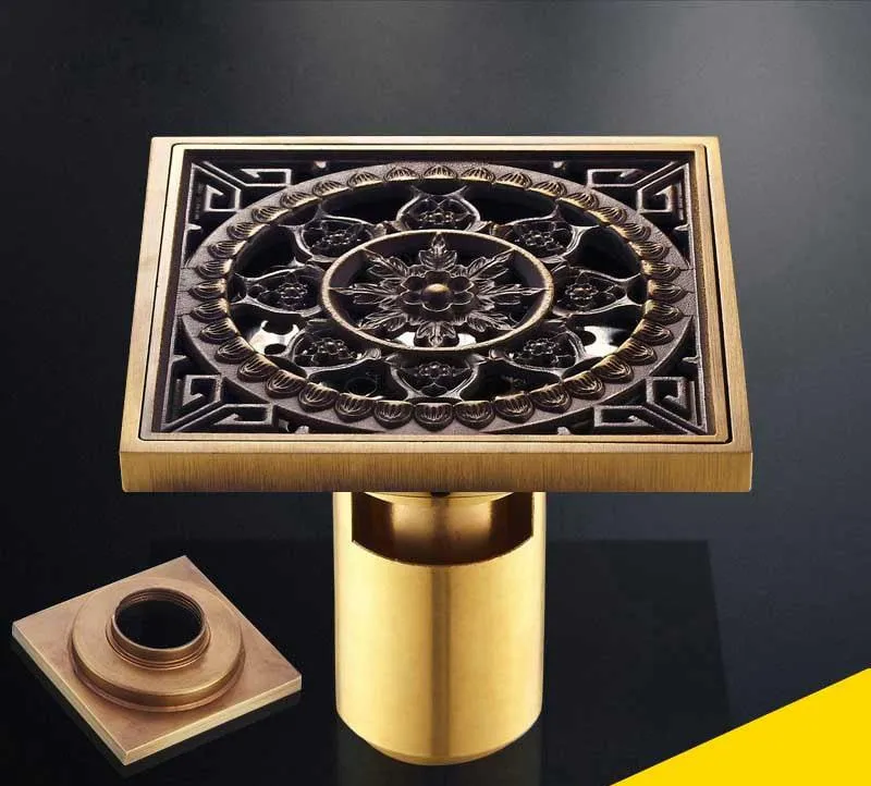 Antique Brass Unique Style Bathroom Shower Drain