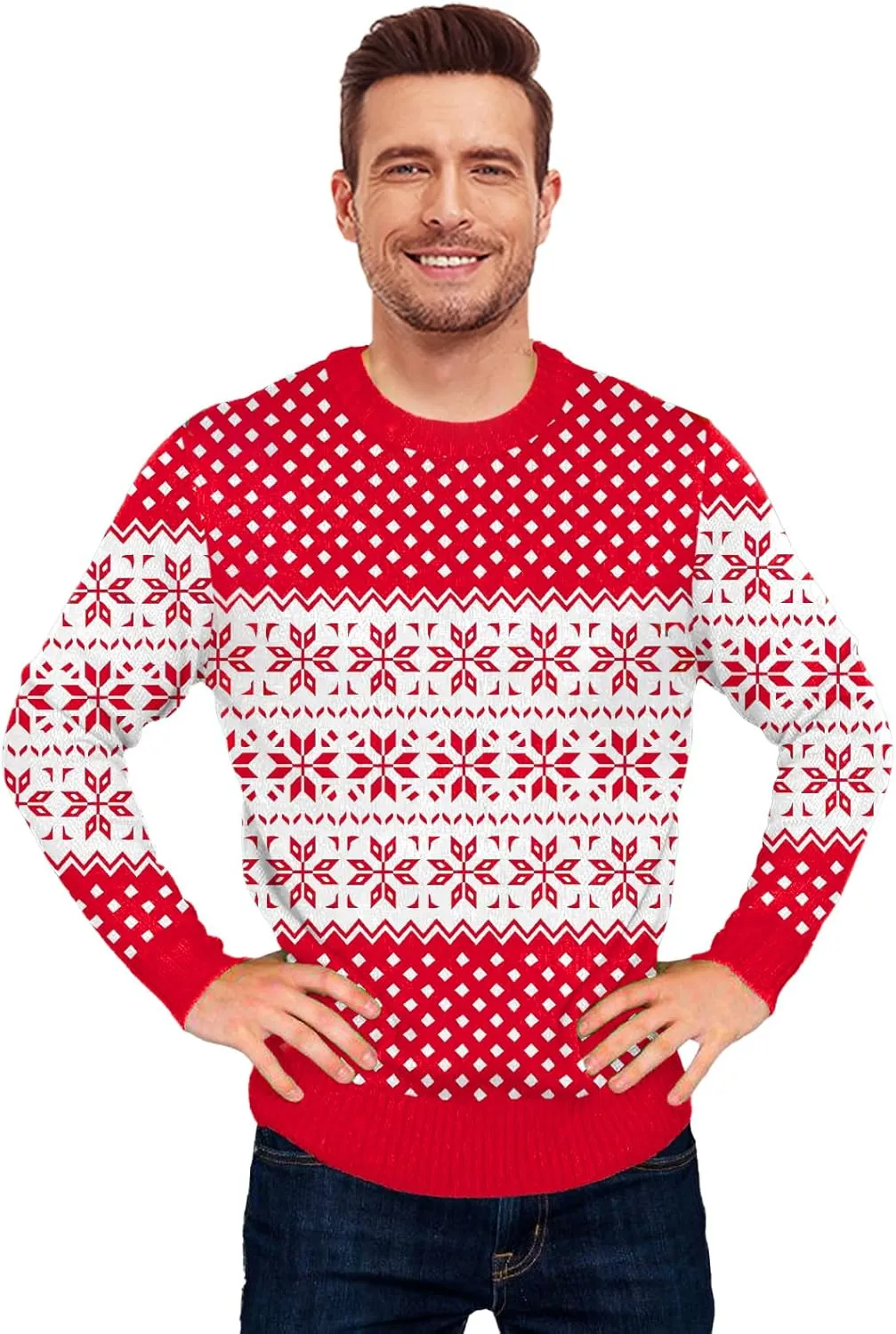 AOBUTE Women Winter Sweater Funny Printed Long Sleeve Holiday Knit Pullover