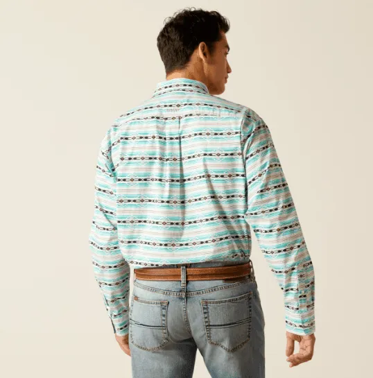 Ariat Men's Jefferson Ice Green Aztec Classic Fit Long Sleeve Western Shirt 10051495