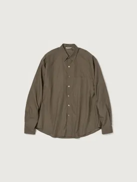 Auralee Washed Finx Twill Big Shirt - Brown