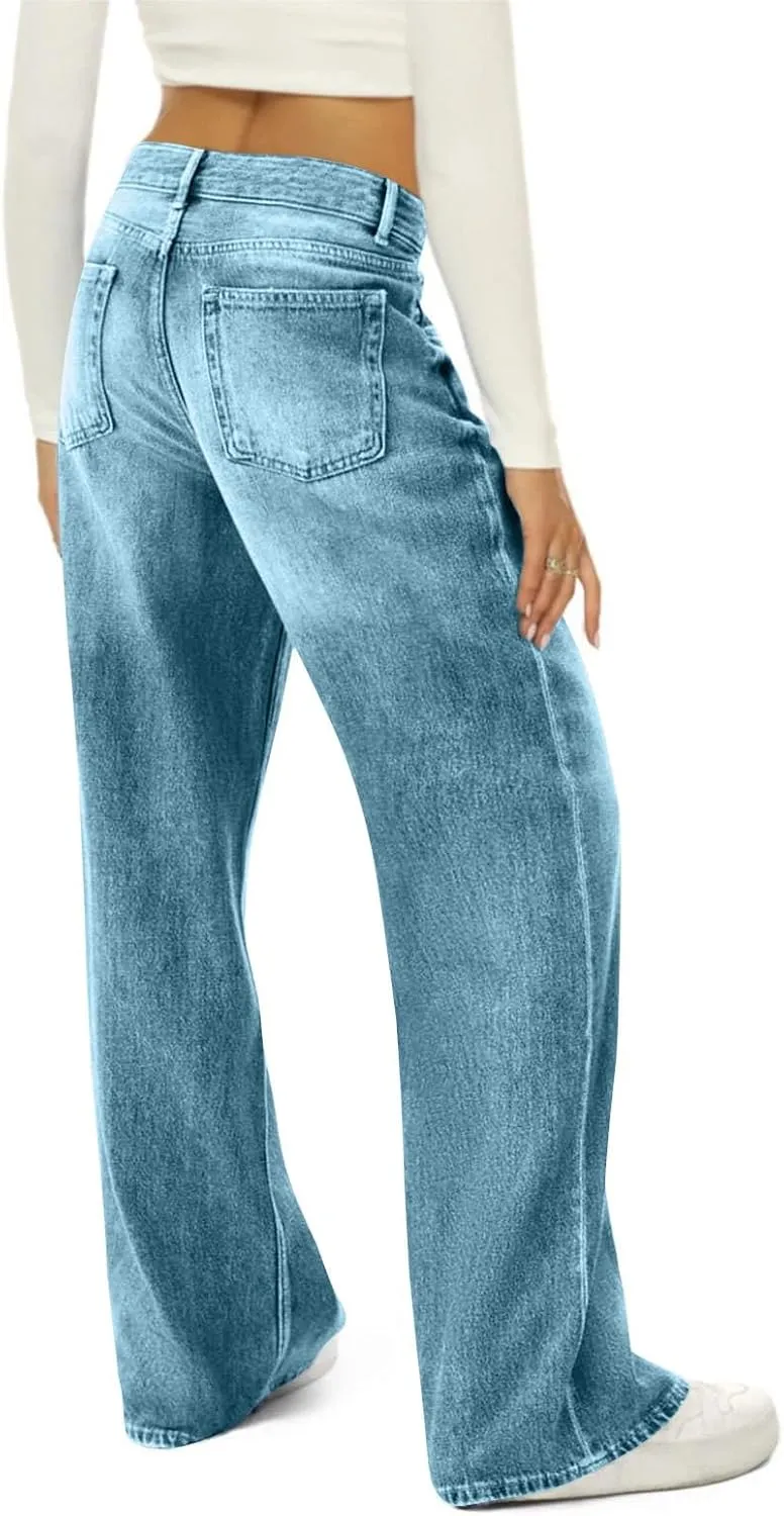 Baggy Jeans Women Long Wide Leg Dressy Casual Baggy Jeans Y2K Trendy Summer Women's Lounge Pants Pockets