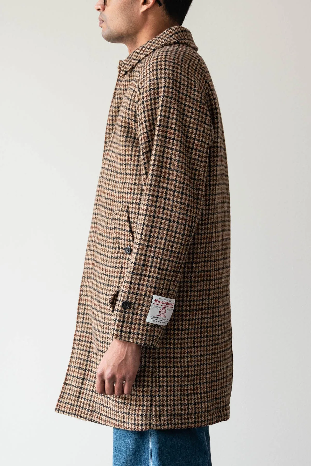 Vintage-Style Harris Tweed Gun Club Bal Collar Coat - Mens Wool Outerwear
