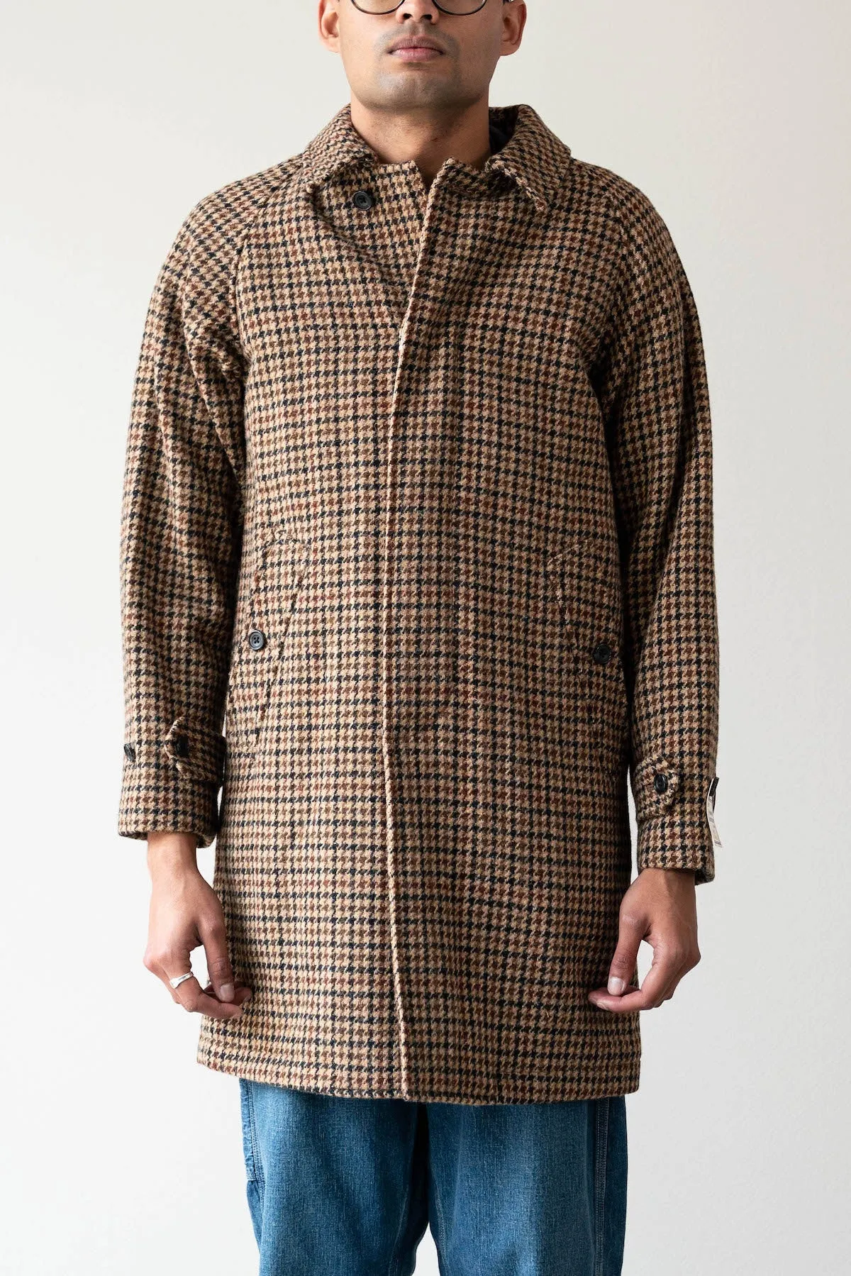 Vintage-Style Harris Tweed Gun Club Bal Collar Coat - Mens Wool Outerwear