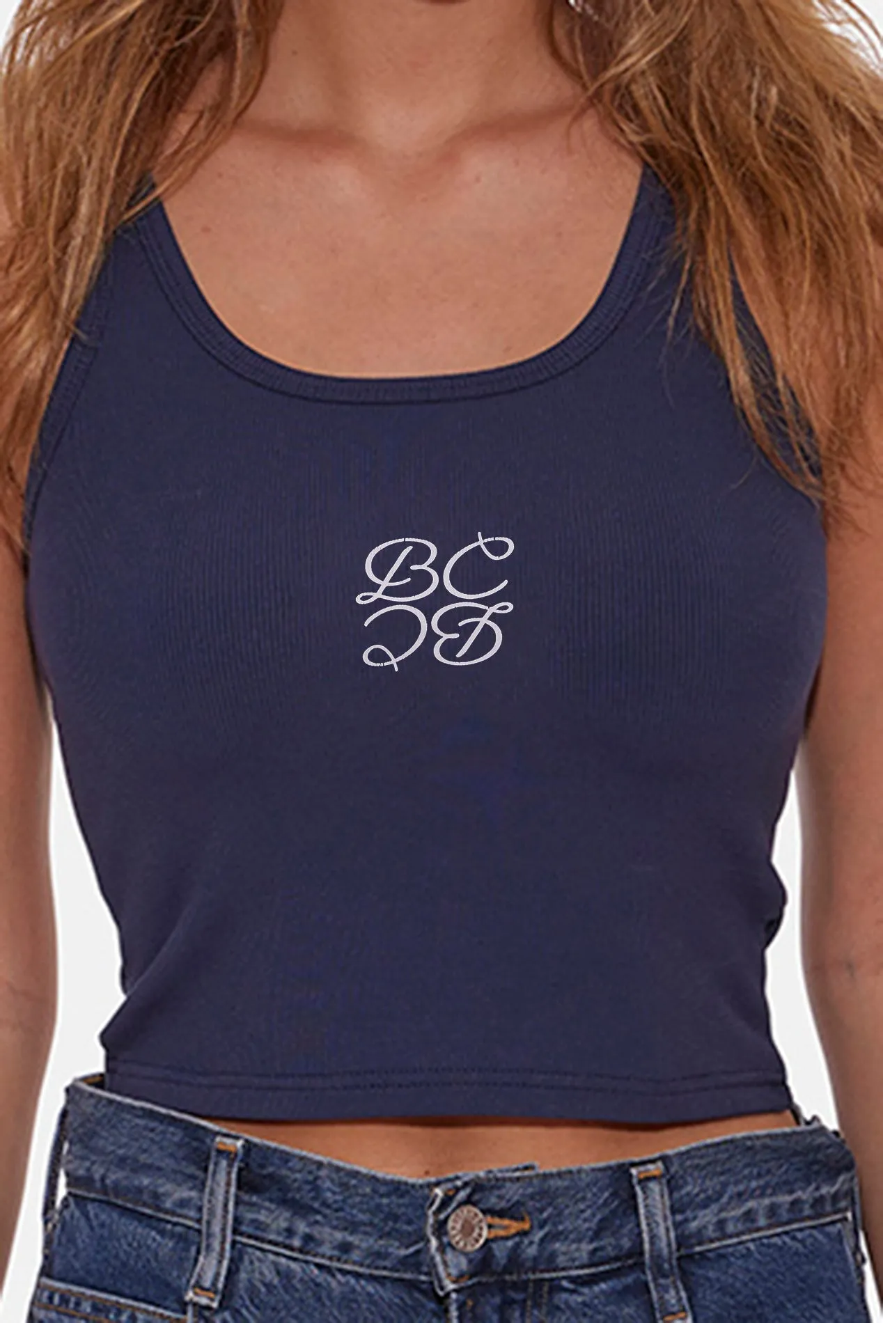 B&C Mirror Logo Tank Navy