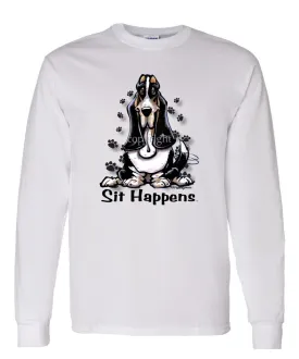 Basset Hound - Sit Happens - Long Sleeve T-Shirt
