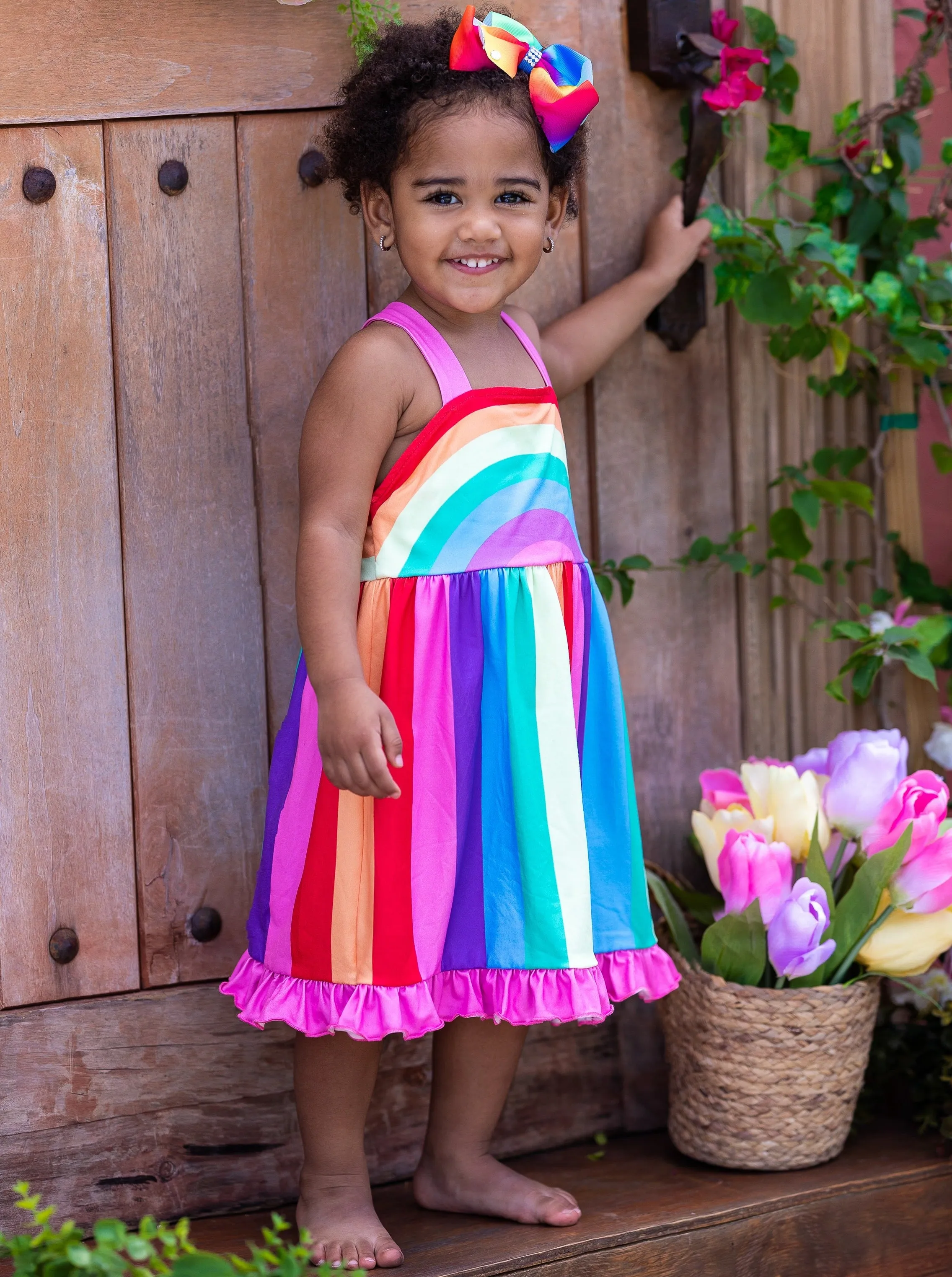 Be The Rainbow Ruffle Hem Dress