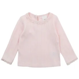 Bebe - Pink Pointelle LS Tee