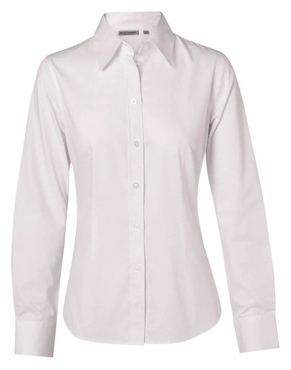 BENCHMARK Women's Cotton/Poly Stretch Long Sleeve Shirt M8020L