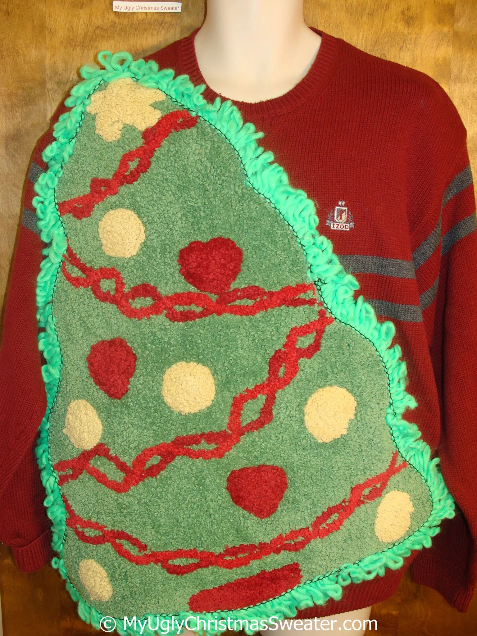 Best Red Crewneck Funny Ugly Christmas Sweater with Huge Tree