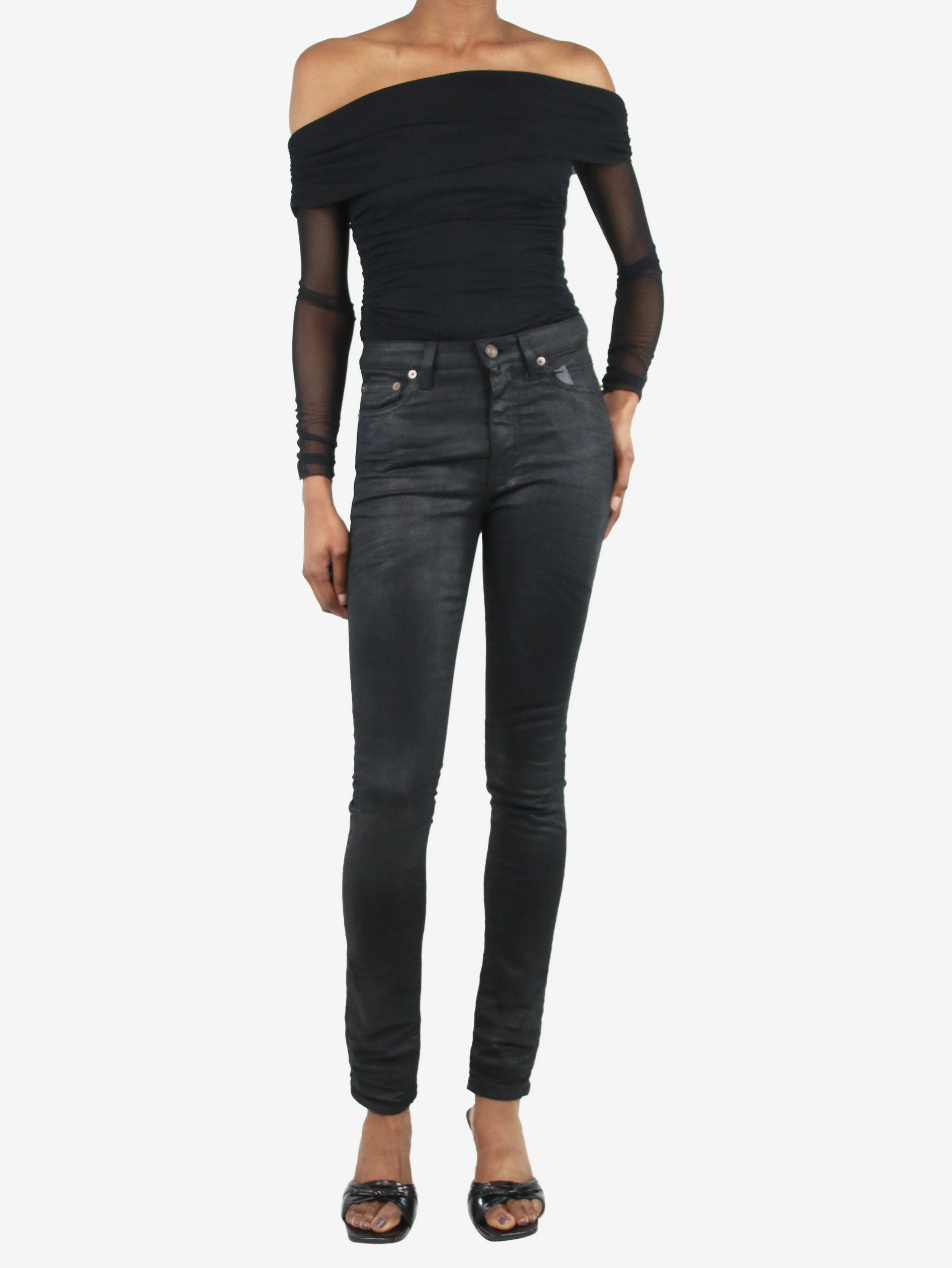 Black skinny jeans - size UK 6