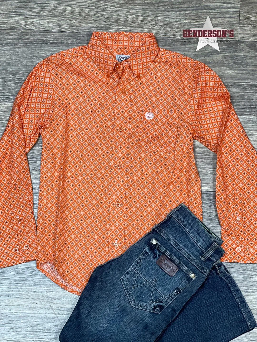 Boy's Cinch Orange Geo Print