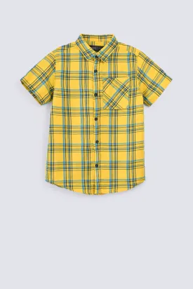 BOYS SHORT SLEEVE CHECKERED SHIRT