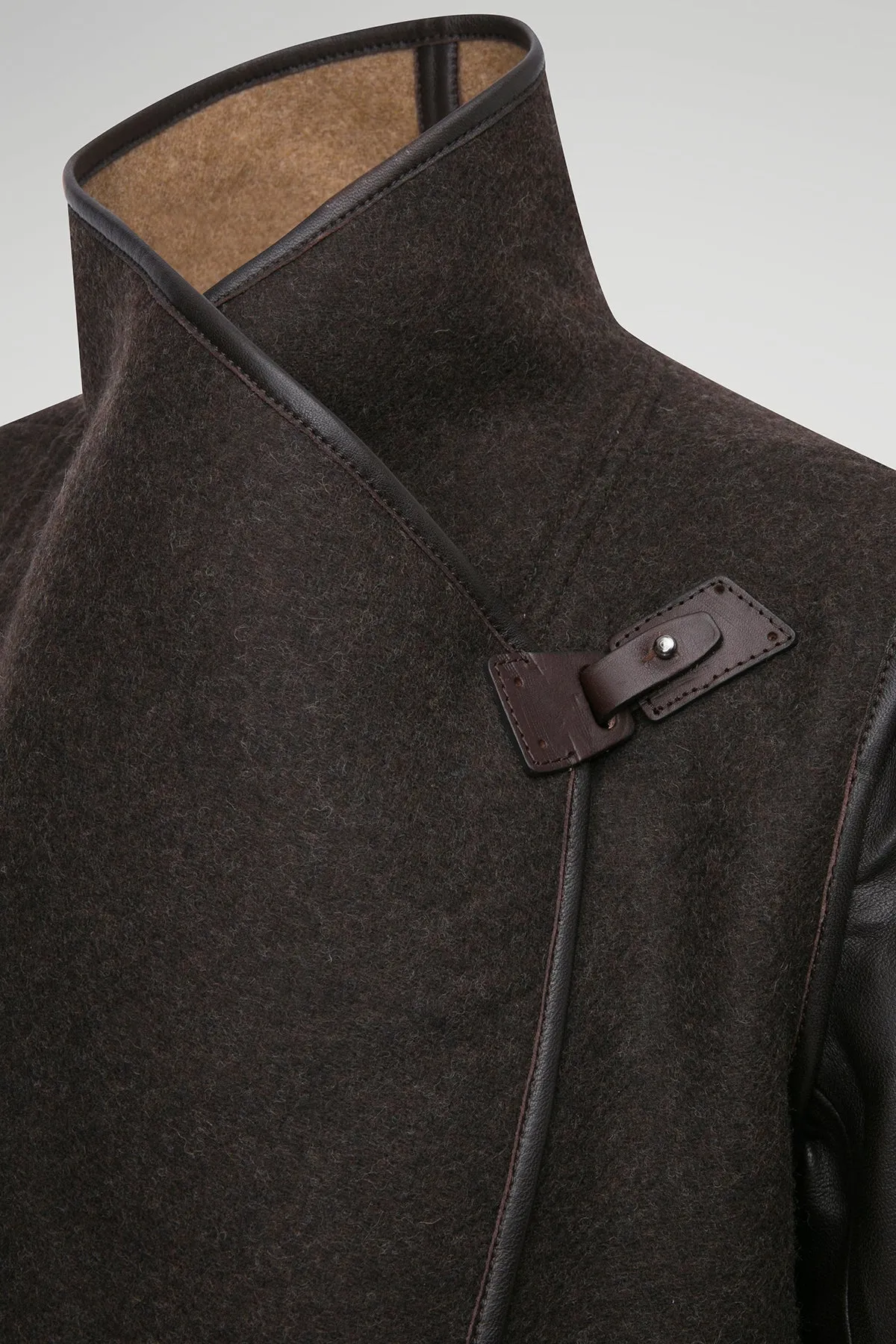 Brown Beige Wool Coat