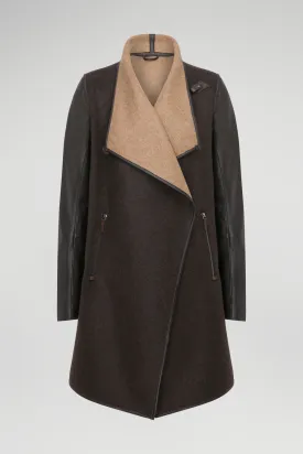 Brown Beige Wool Coat