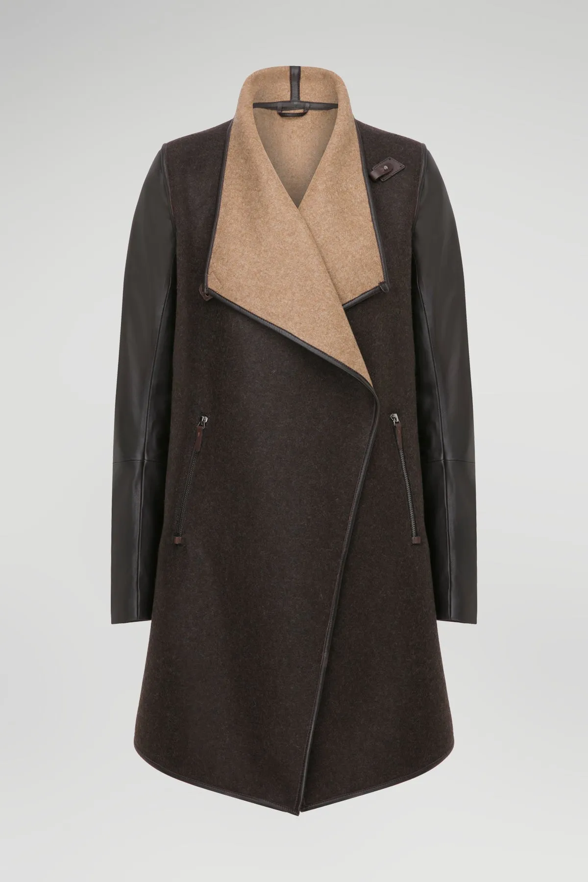 Brown Beige Wool Coat