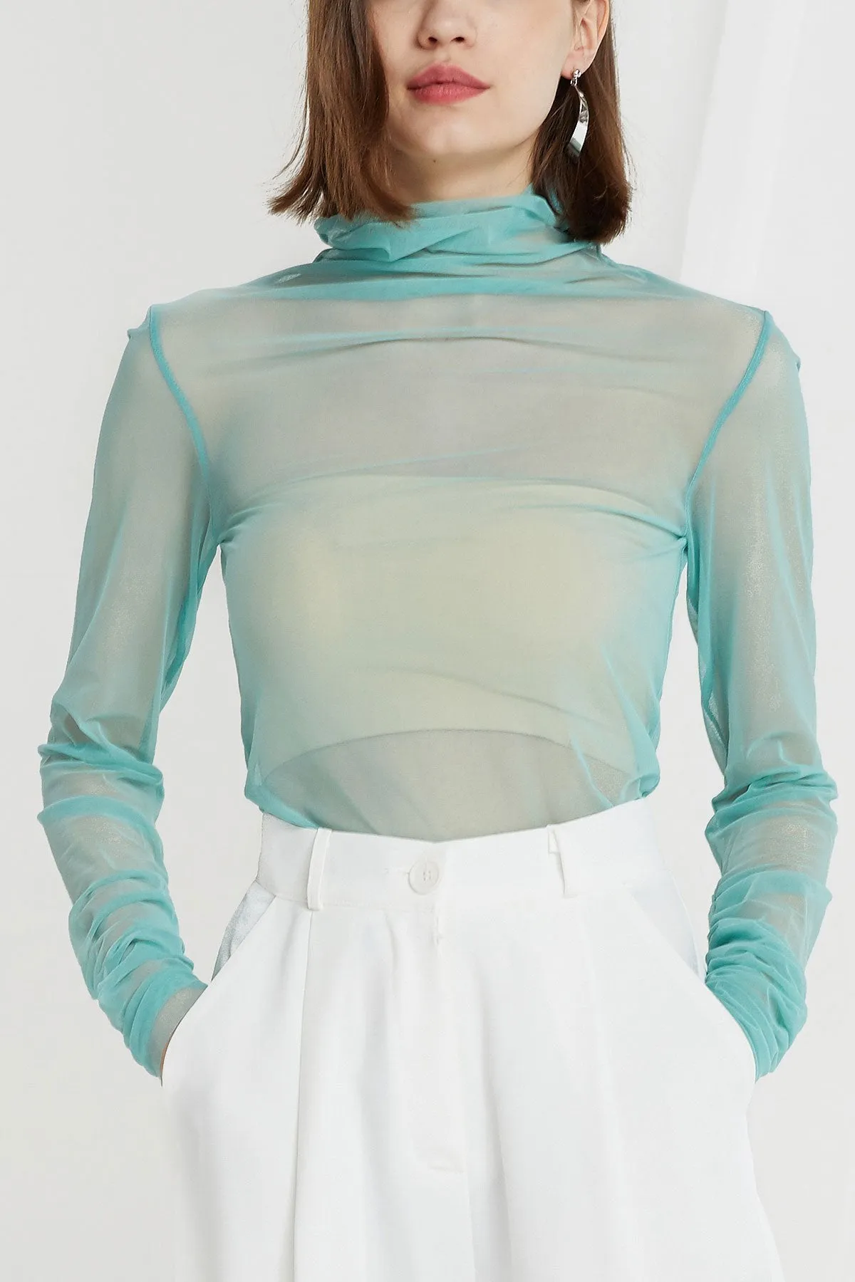 Brynlee Mesh Turtleneck Top-4 Colors