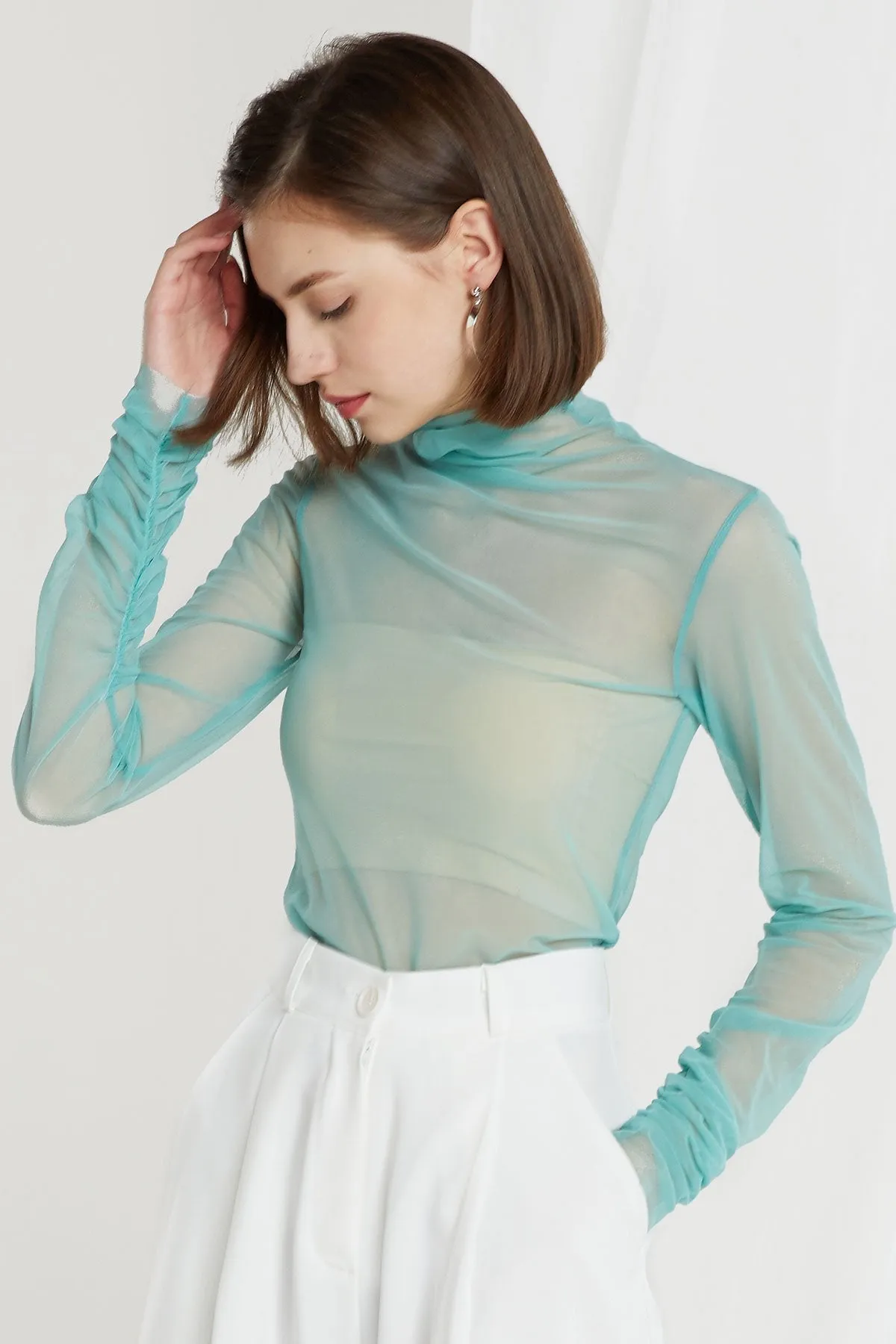 Brynlee Mesh Turtleneck Top-4 Colors