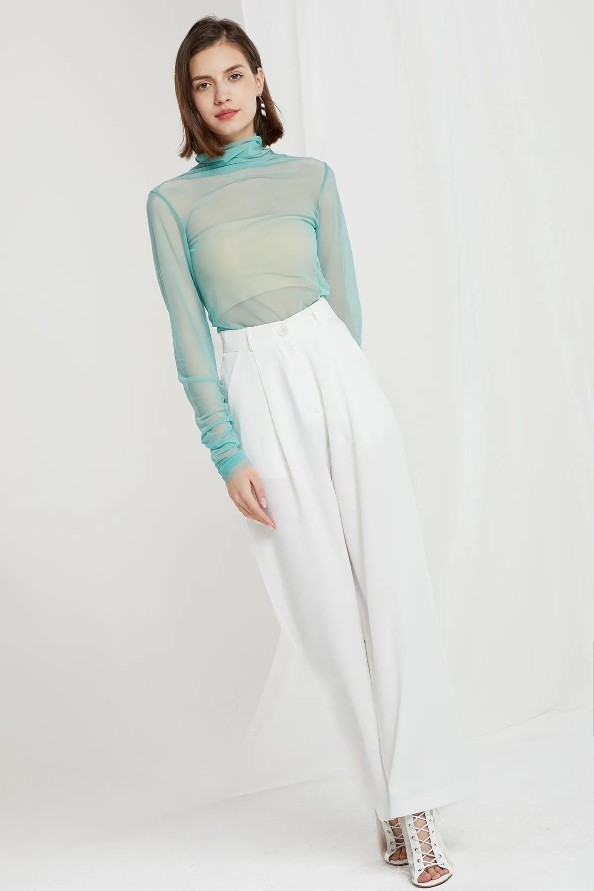 Brynlee Mesh Turtleneck Top-4 Colors