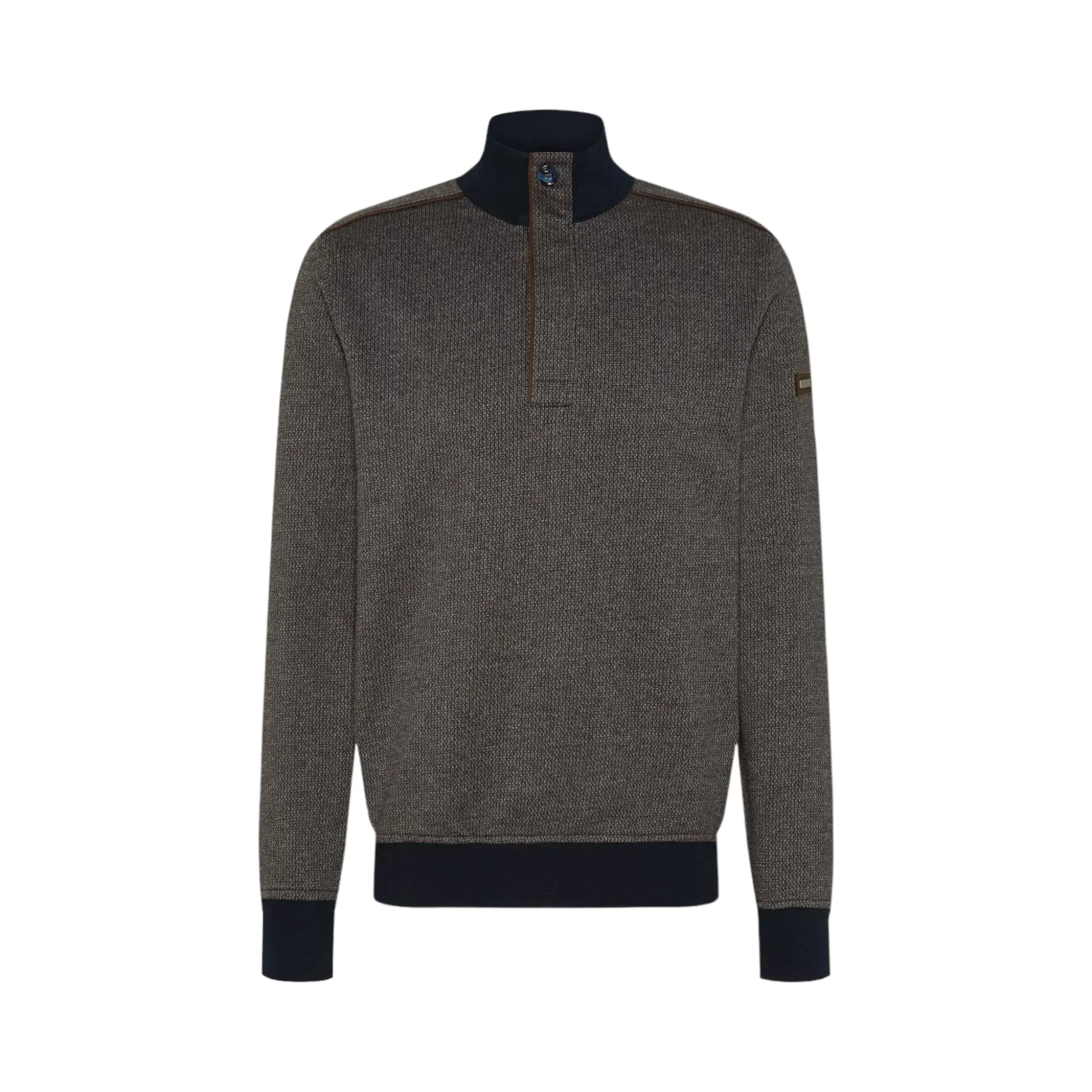 Navy Blue/Tan Bugatti Half-Zip Premium Sweater (Product ID: 4506380)