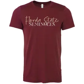 Capri Designs Women's Florida State Seminoles Short Sleeve T-shirt - Garnet