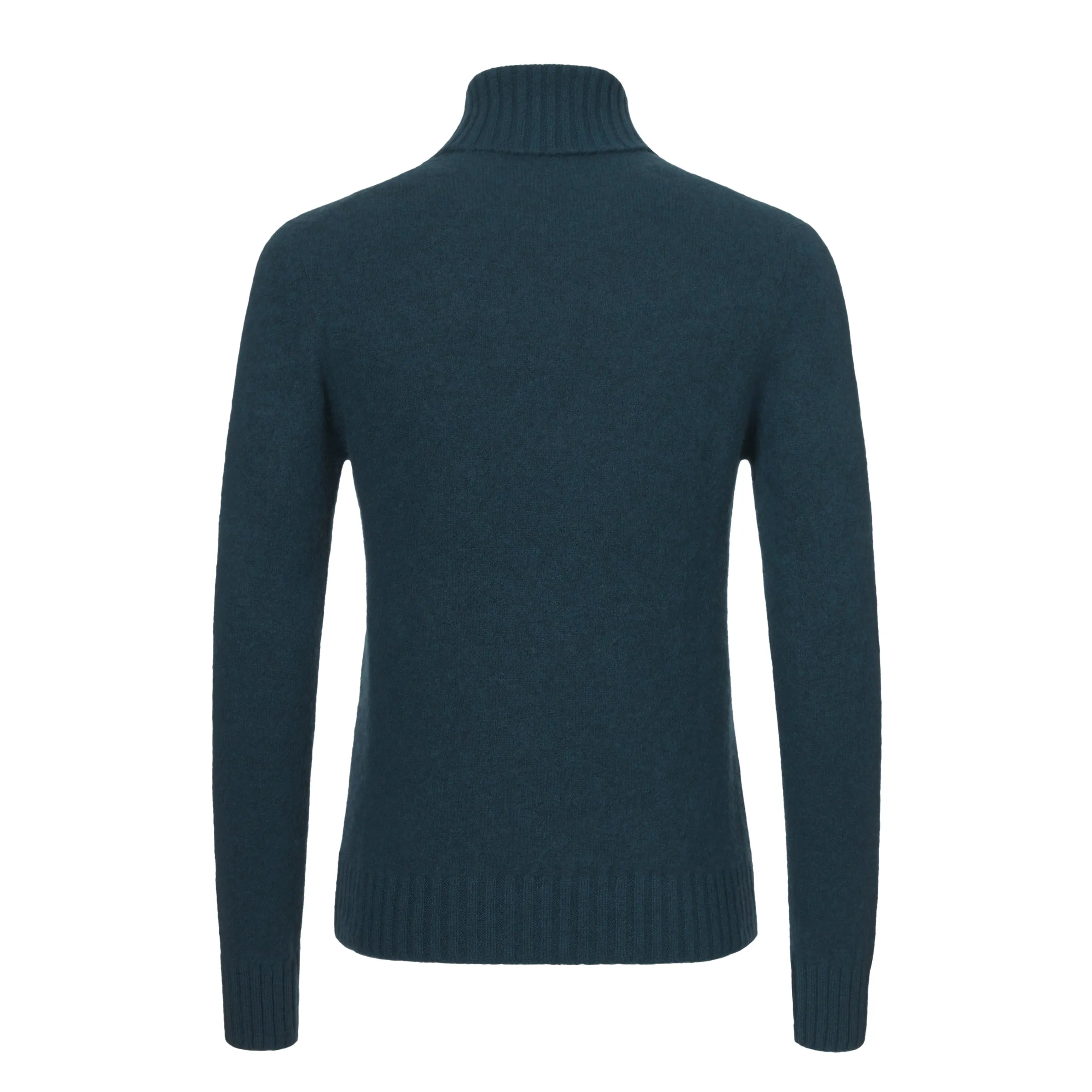Cashmere Turtleneck Sweater in Teal Dark Blue